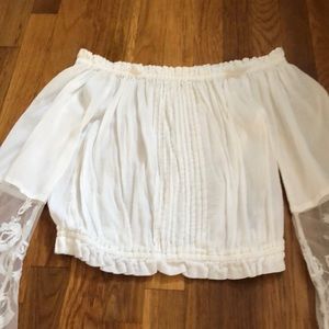 Hollis get off the shoulder long sleeve crop top